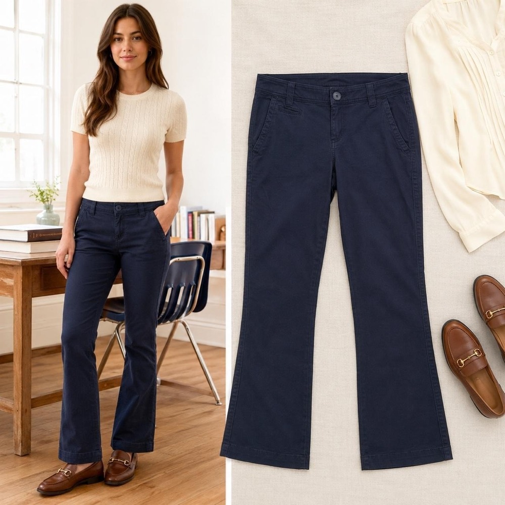 Aéropostale Juniors 9/10 Short Hailey Navy Skinny Flare Pants NWT Academia